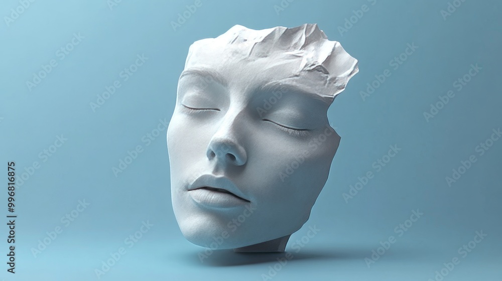 A white face with a large hole in the middle A white face with a large hole in the middle