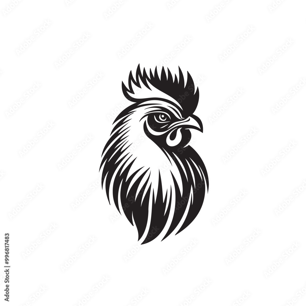 Chicken head design vector on gray background. chicken silhouette. chicken animal vector illustration Chicken head design vector on gray background. chicken silhouette. chicken animal vector illustration