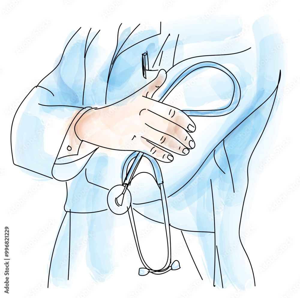 The doctor silhouette, vector illustration