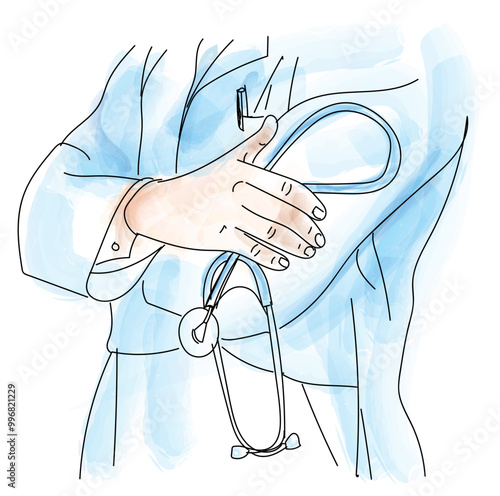 Obraz na płótnie The doctor silhouette, vector illustration w salonie
