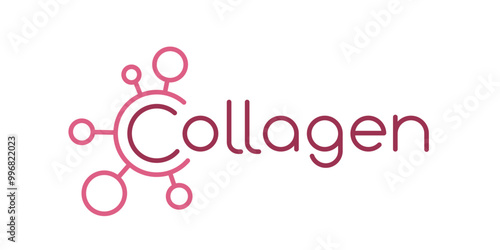 Collagen anti-aging line logotype. Beauty formula logo