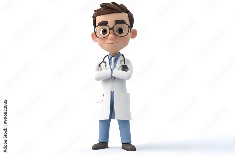 3d illustration of cartoon character doctor 3d illustration of cartoon character doctor