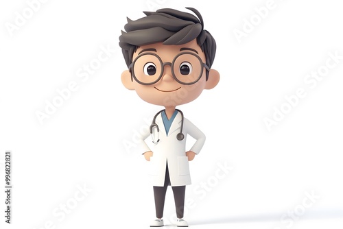 3d illustration of cartoon character doctor 