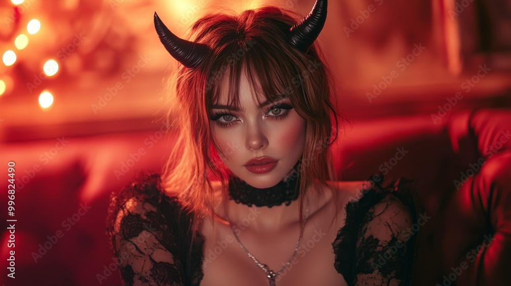 Gothic Demoness Fantasy Portraits: Dark, Mysterious, and Seductive Beauty in Red Gothic Demoness Fantasy Portraits: Dark, Mysterious, and Seductive Beauty in Red