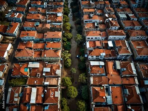 Aerial view of a poor community in São Paulo, Brazil.