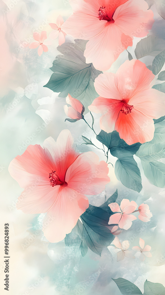 Floral spring blossom vector design for greeting card Floral spring blossom vector design for greeting card