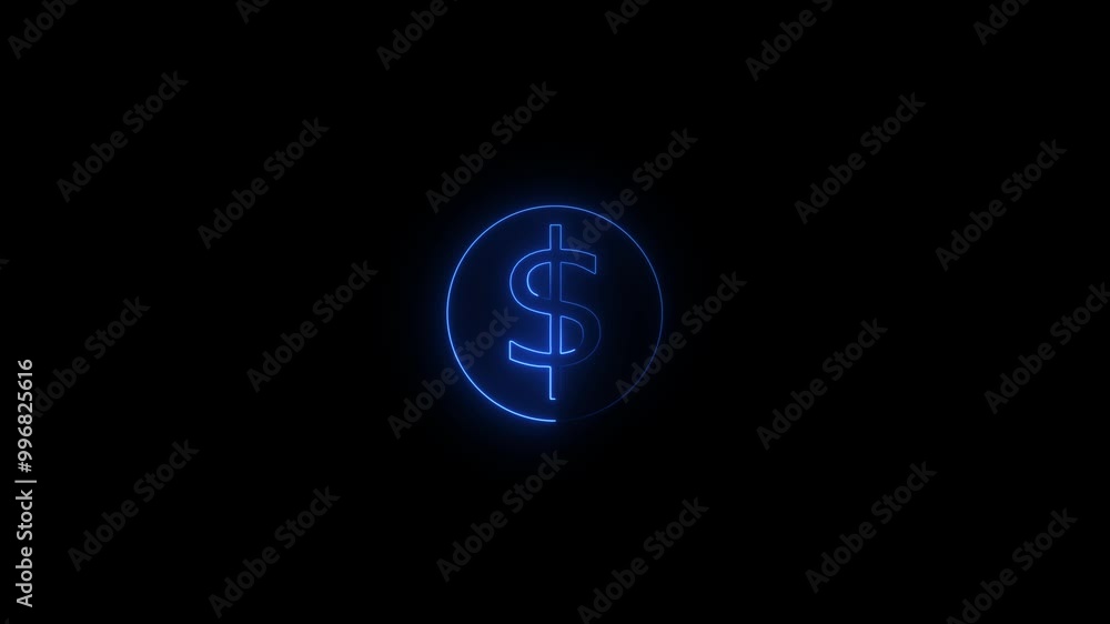 Glowing neon line dollar symbol icon isolated.. digital currency market, USD, bank. Glowing neon line dollar symbol icon isolated.. digital currency market, USD, bank.