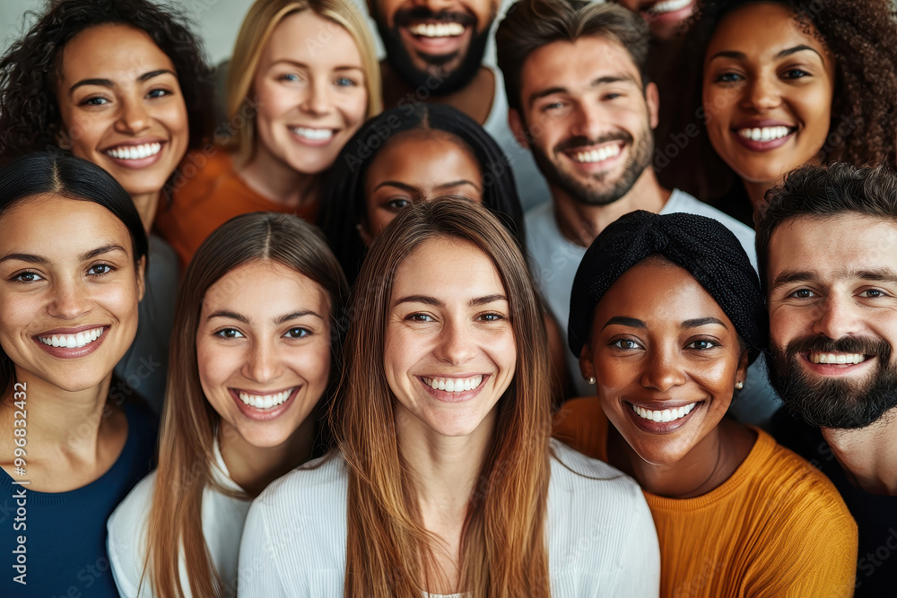 A diverse group of smiling people showcasing happiness and camaraderie in a vibrant atmosphere. A diverse group of smiling people showcasing happiness and camaraderie in a vibrant atmosphere.