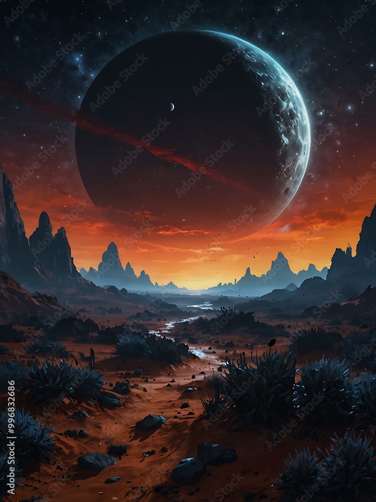 Another digital painting of an alien world. Another digital painting of an alien world.