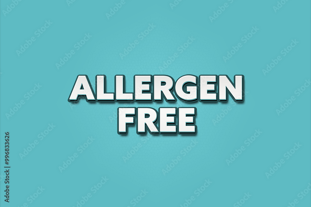 Allergen free. A Illustration with white text isolated on light green background. Allergen free. A Illustration with white text isolated on light green background.