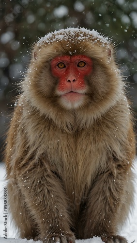 Another Japanese macaque in snowy Nagano.