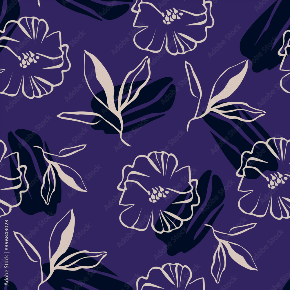 Fototapeta premium textile design with cute flowers pattern image