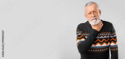 Ill old man with sore throa...