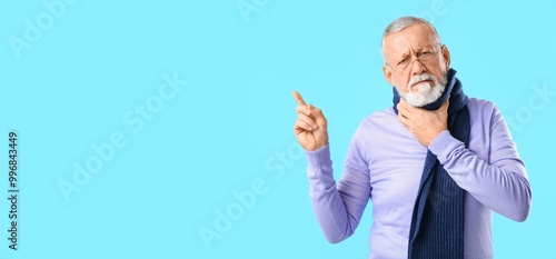 Ill old man with sore throa...