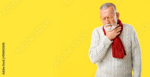 Ill old man with sore throa...