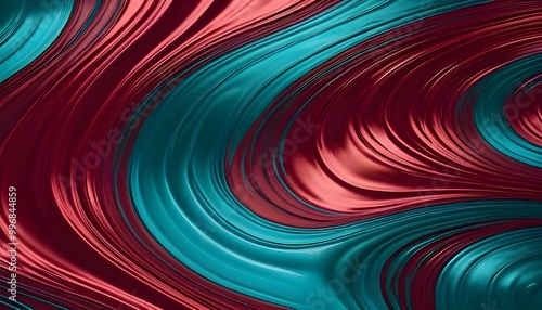 Crimson and Teal Ripple Flow