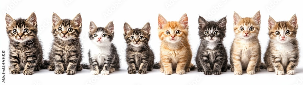 set of cat isolated on a white background set of cat isolated on a white background