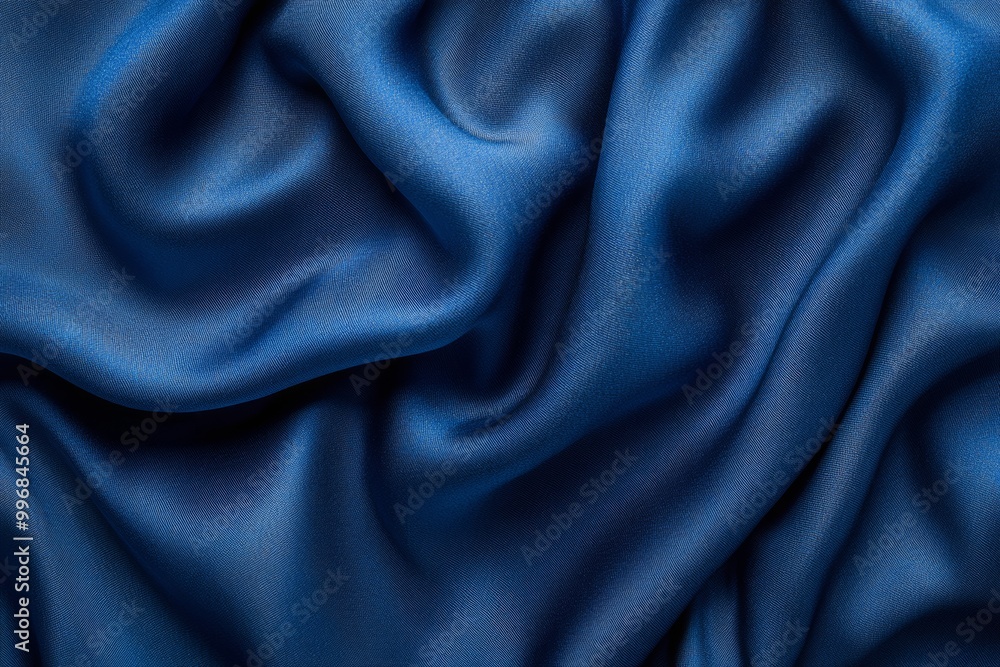 Obraz premium Minimal modern abstract background sapphire blue coarse fabric folded texture