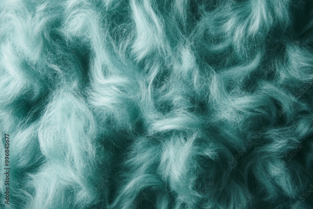 Obraz premium sea foam teal green fuzzy wool minimal modern abstract background, faux fur, sustainable materia, ethical style and fashion industry