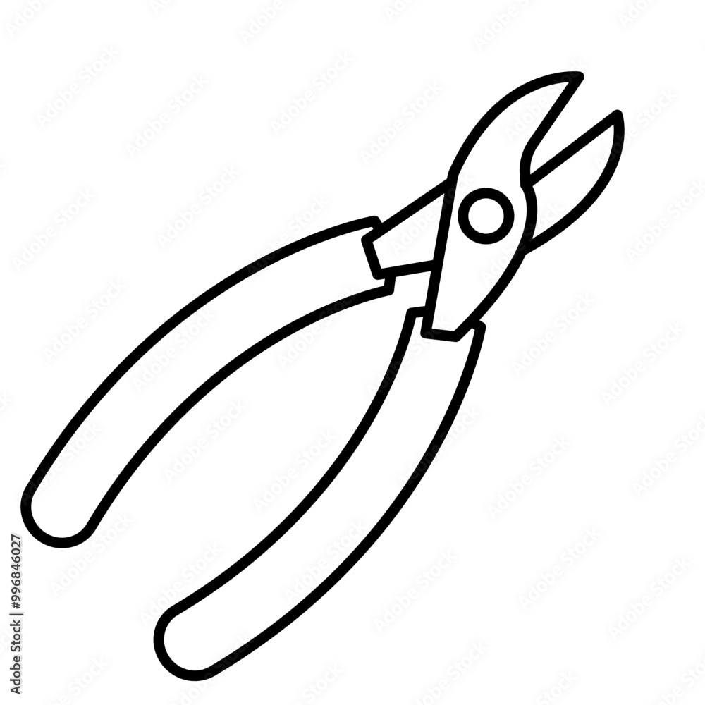 Sharp Pliers Vector Line Icon Design Sharp Pliers Vector Line Icon Design