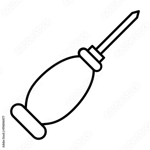 Bradawl Vector Line Icon Design