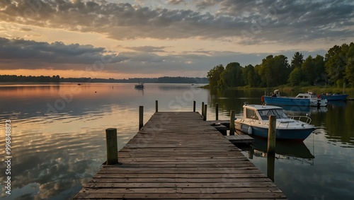 Boat dock at Steinhuder Meer. photo