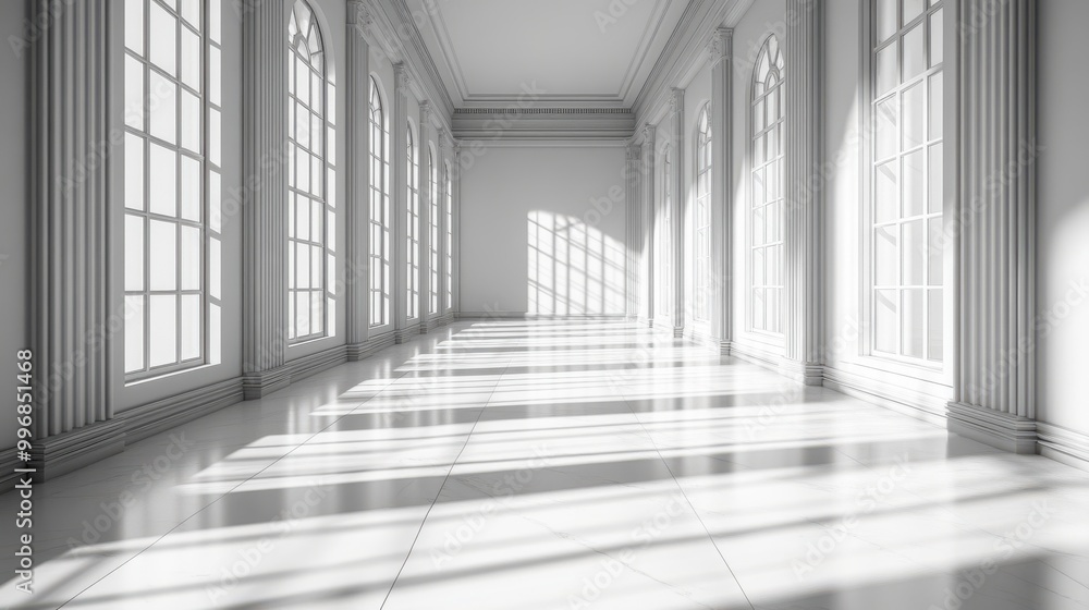 Fototapeta premium Bright white background with soft shadow accents, perfect for a clean and polished aesthetic.