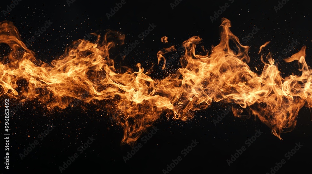 Captivating flames dancing against a dark background, showcasing the beauty and power of fire in a mesmerizing display. Captivating flames dancing against a dark background, showcasing the beauty and power of fire in a mesmerizing display.