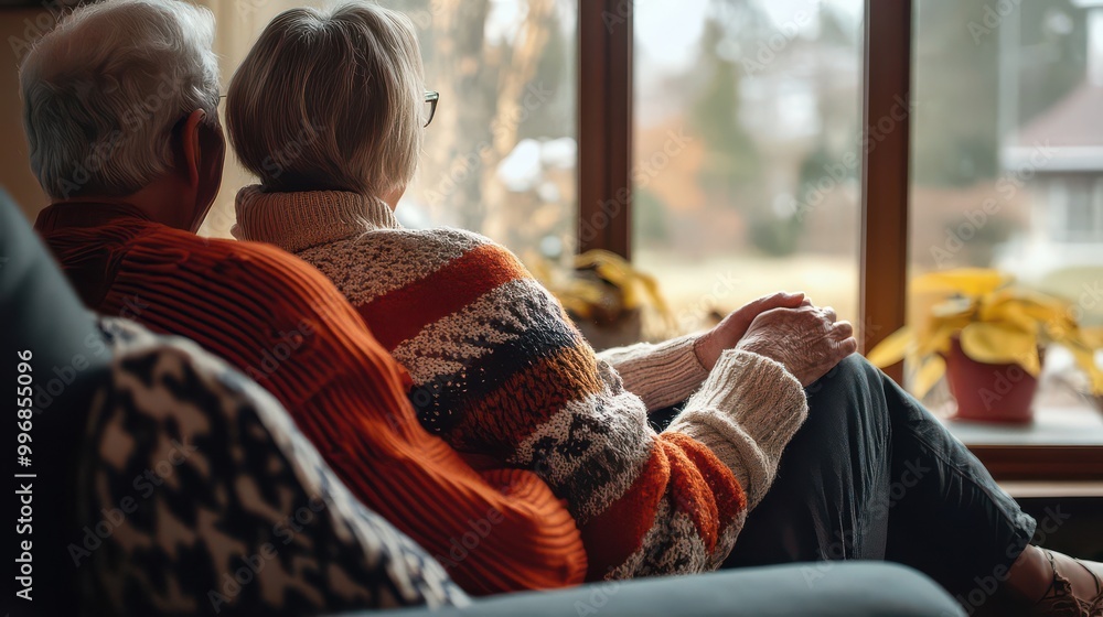 Obraz premium Cozy Moments: Elderly Couple Enjoying Quiet Time Together