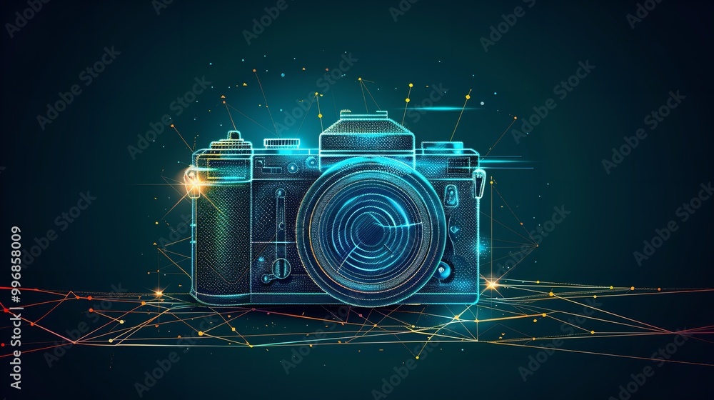 World Photography Day concept camera logo icon World Photography Day concept camera logo icon