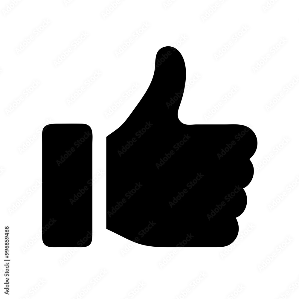 Black thumbs up gesture icon in minimalistic style on white background with copy space
Black thumbs up gesture icon in minimalistic style on white background with copy space
