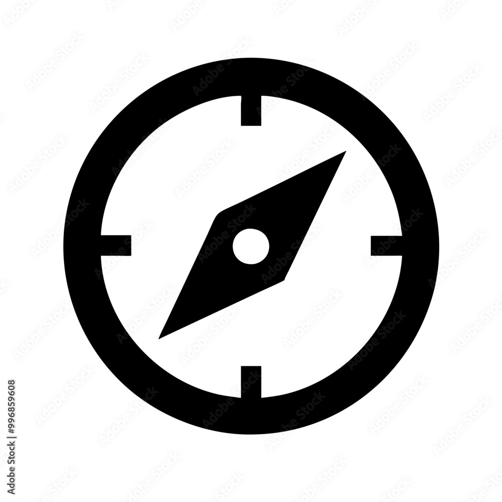 Compass icon with a minimalist design in black on white background
Compass icon with a minimalist design in black on white background