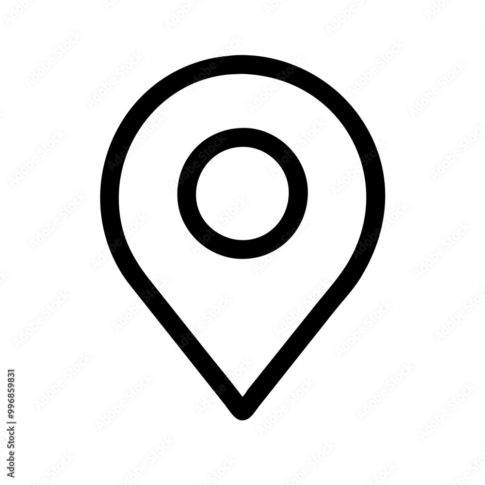 Outline location pin icon symbolizing navigation and geographic information in a minimalist design
Outline location pin icon symbolizing navigation and geographic information in a minimalist design
