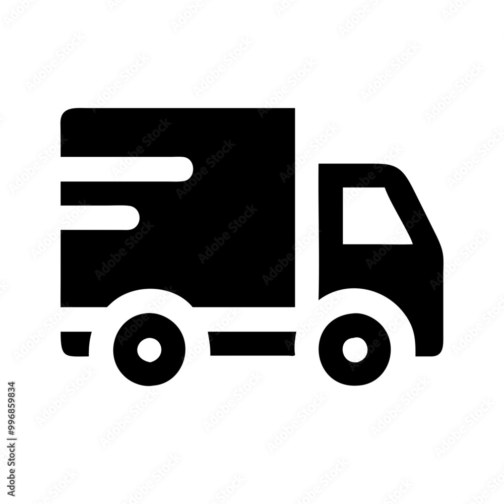 Solid black delivery truck icon representing efficient logistics and transportation
Solid black delivery truck icon representing efficient logistics and transportation