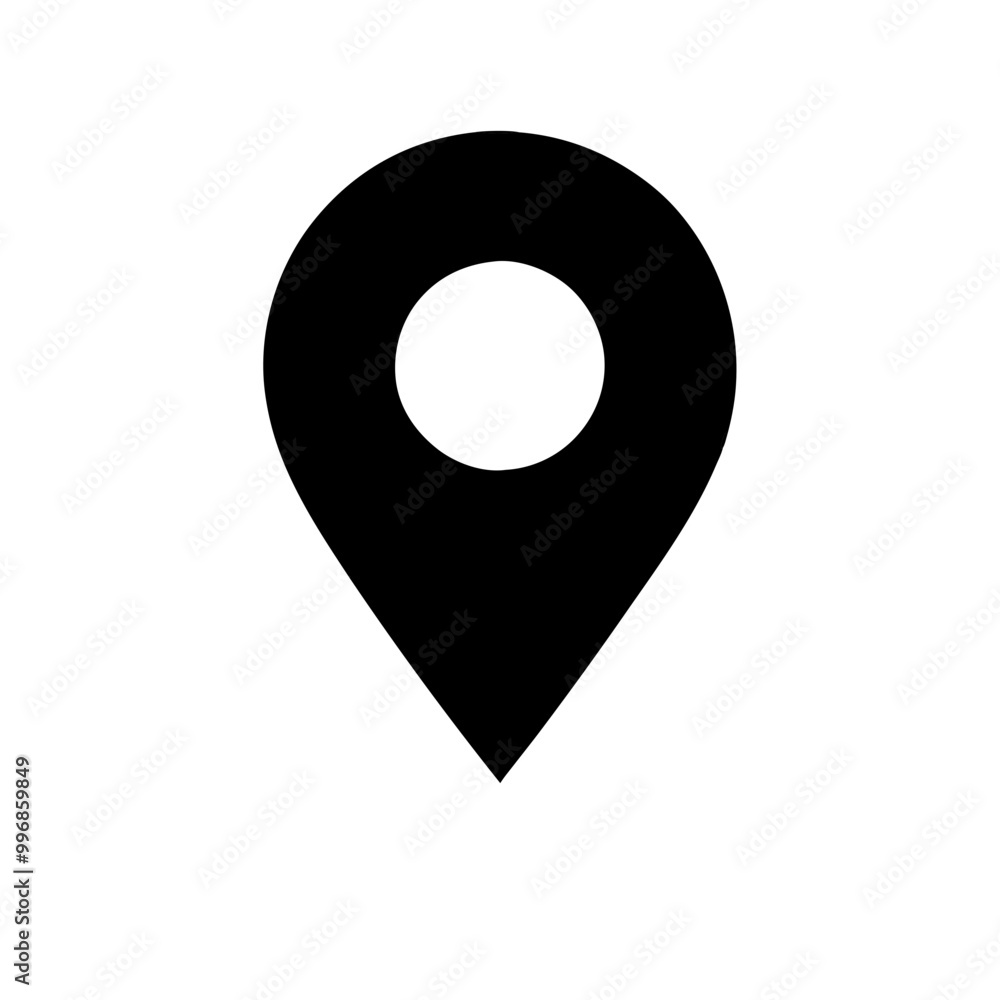 Solid black location pin icon symbolizing navigation and geographic positioning
Solid black location pin icon symbolizing navigation and geographic positioning
