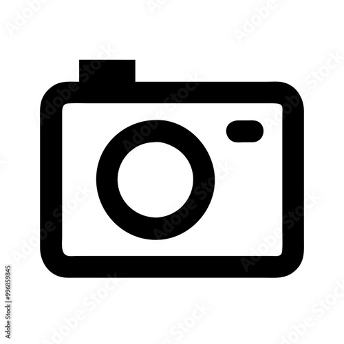 Solid black camera icon representing photography and capturing memories
