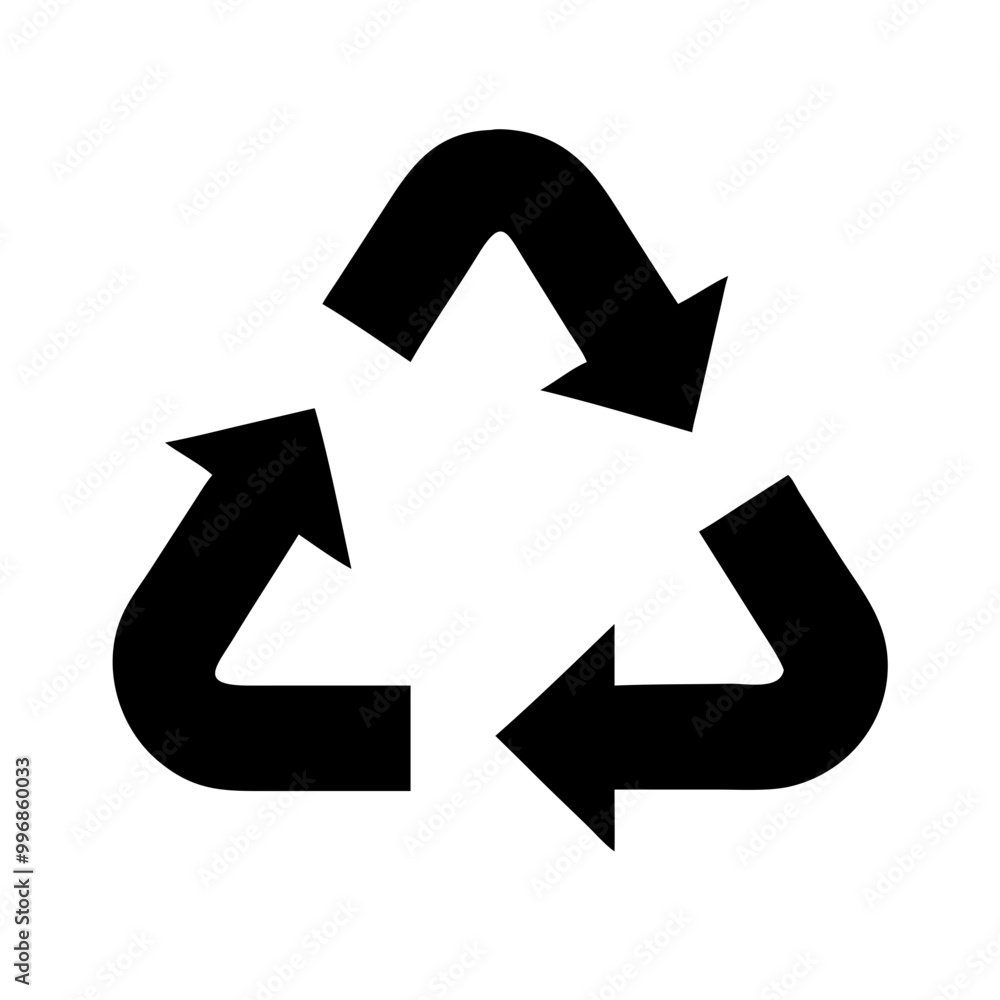 Solid black recycle icon representing eco-friendly practices and sustainability
Solid black recycle icon representing eco-friendly practices and sustainability