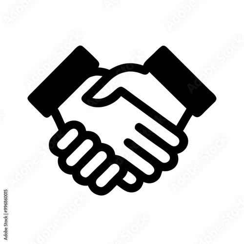 Outline handshake icon symbolizing partnership and collaboration in a minimalist style
