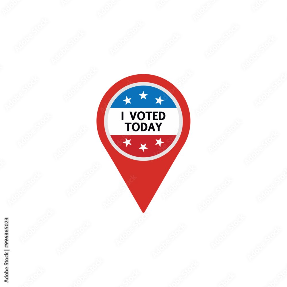 Voting sticker in location icon. Election symbol modern, simple, vector, icon for website design, mobile app, ui. Vector Illustration Voting sticker in location icon. Election symbol modern, simple, vector, icon for website design, mobile app, ui. Vector Illustration