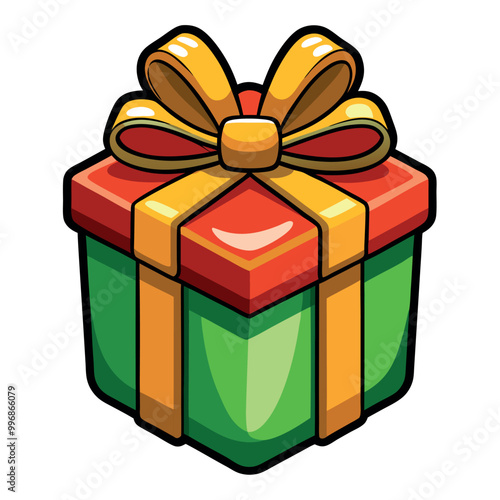 gift box isolated on white Cartoon Vector Illustration. Flat Isolated Concept Cartoon Vector Style.