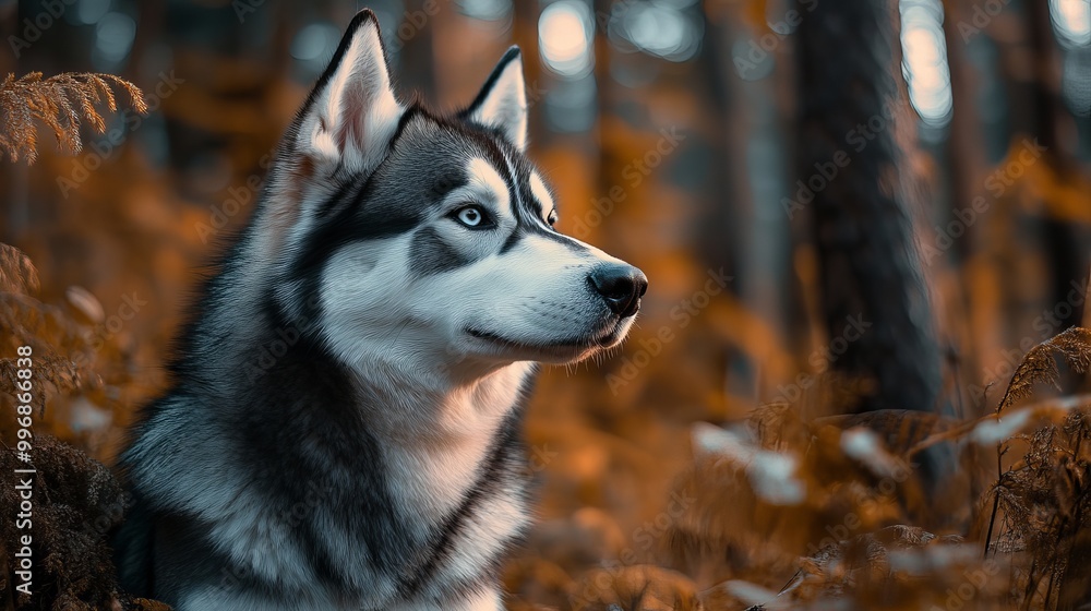 Portrait of cute dog in the forest. realistic photo Portrait of cute dog in the forest. realistic photo