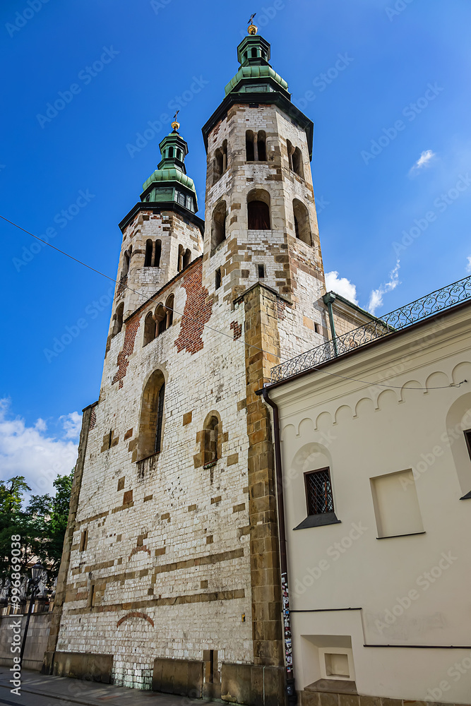 Built in the XI century, Saint Andrew is one of the oldest churches in Krakow Old Town. Krakow, Poland. Built in the XI century, Saint Andrew is one of the oldest churches in Krakow Old Town. Krakow, Poland.