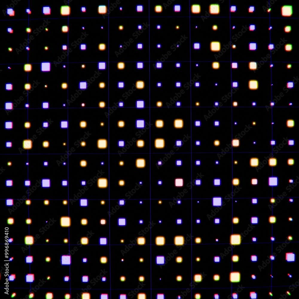 Purple and Yellow Abstract Grid and Cubes Background Loop Square Animation Purple and Yellow Abstract Grid and Cubes Background Loop Square Animation