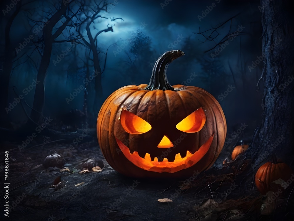 background with scary pumkin background with scary pumkin
