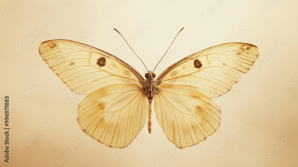 Butterfly with delicate wings, closeup of nature's beauty, intricate insect details beauty in nature concept