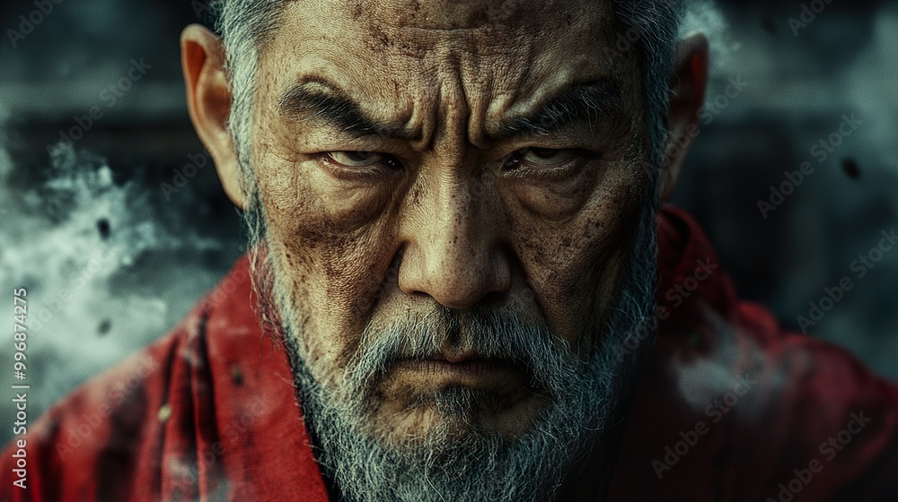 Intense Portrait of an Elderly Man with a Powerful Gaze Intense Portrait of an Elderly Man with a Powerful Gaze
