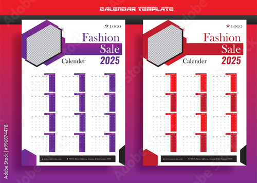 Happy New Year 2025 Calender, Minimalist one pages calendar design 2025, Colorful luxury Happy New Year 2025 Festive Calendar Design, 2025. Fashion Sale 2025 Calendar Design.