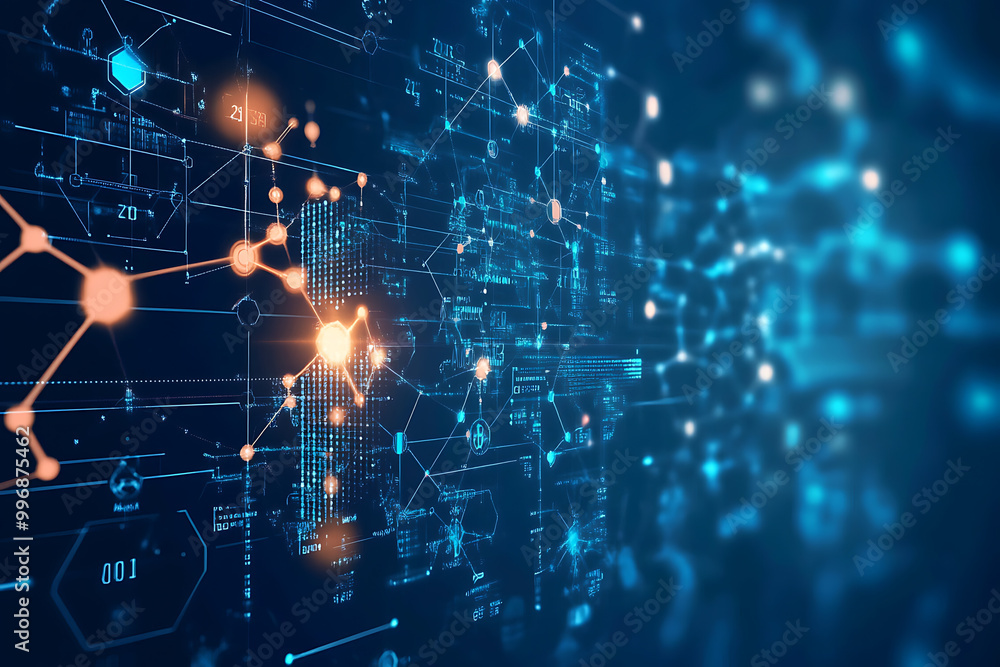An abstract digital background image featuring molecular structures, geometric shapes, and modern data connections, symbolizing the fusion of healthcare and technology, innovation, and modern medicin
An abstract digital background image featuring molecular structures, geometric shapes, and modern data connections, symbolizing the fusion of healthcare and technology, innovation, and modern medicin