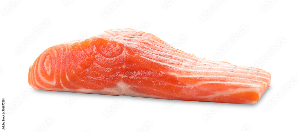 Piece of fresh salmon isolated on white Piece of fresh salmon isolated on white
