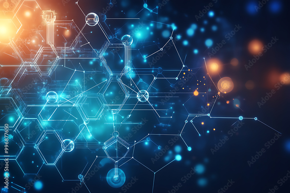 An abstract digital background image featuring molecular structures, geometric shapes, and modern data connections, symbolizing the fusion of healthcare and technology, innovation, and modern medicin
An abstract digital background image featuring molecular structures, geometric shapes, and modern data connections, symbolizing the fusion of healthcare and technology, innovation, and modern medicin